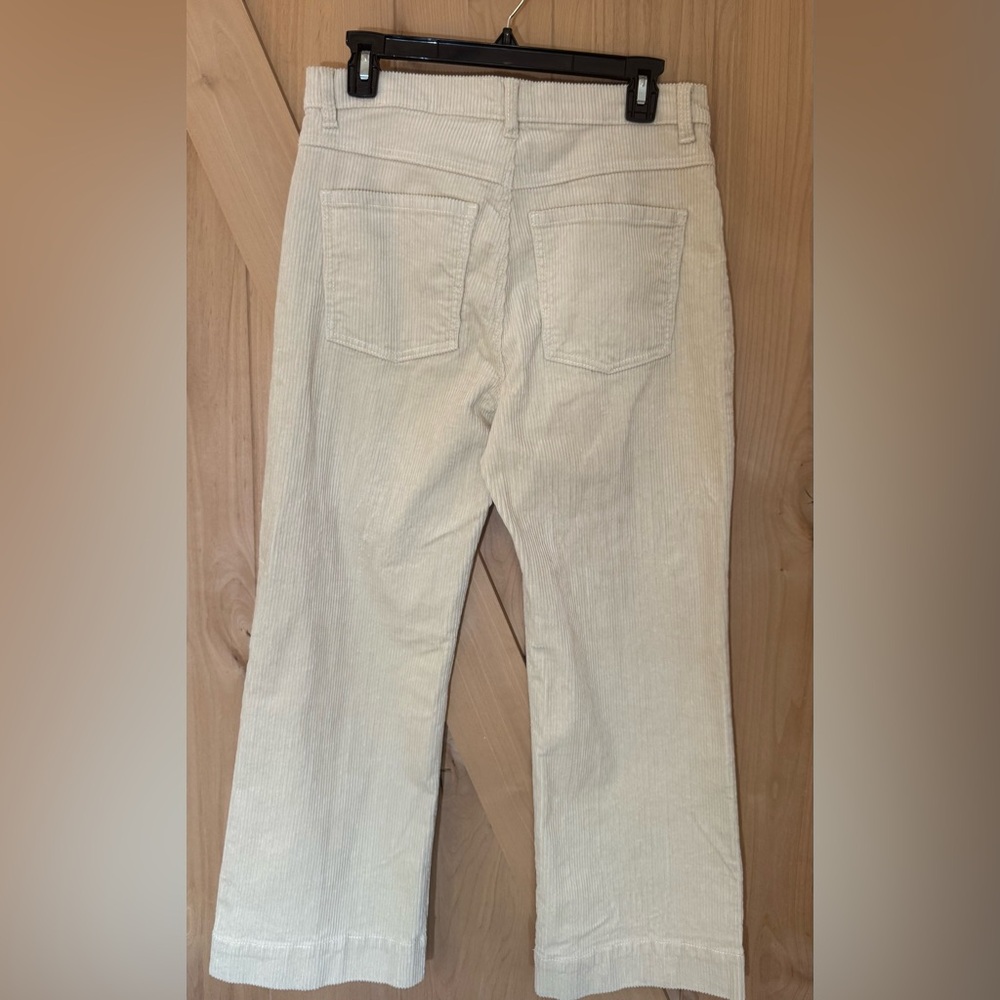 cabi Palm Beach Crop Wide Wale Corduroy Pants in Bone Sz 6 ButtonFly NWOT #4513 - Picture 7 of 10